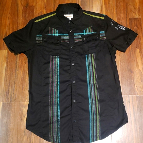 Diesel SS Button Up Shirt and Belt Combo - Picture 2 of 12